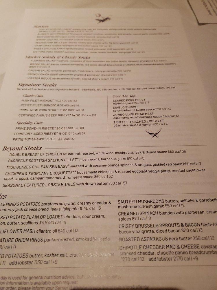 Menu at Fleming’s Prime Steakhouse & Wine Bar, Omaha