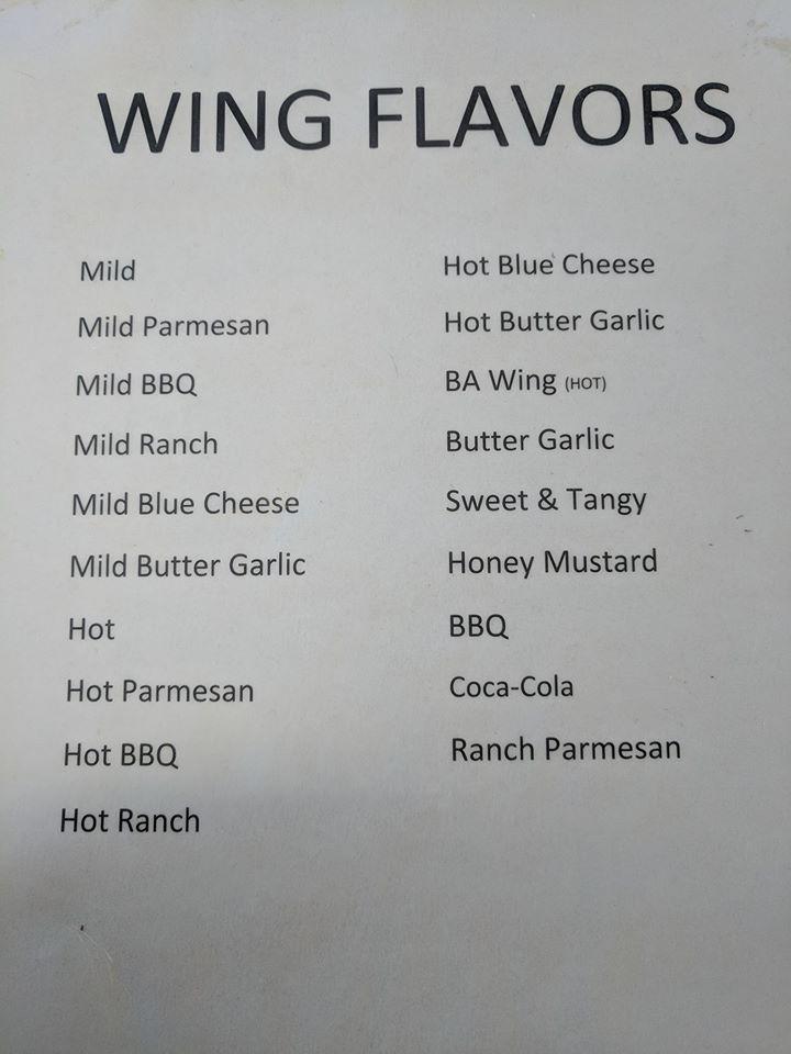 Menu at Those Guys Pizza restaurant, Roaring Spring
