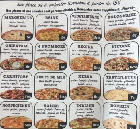 Menu at Al ridha pizza restaurant, Armentières