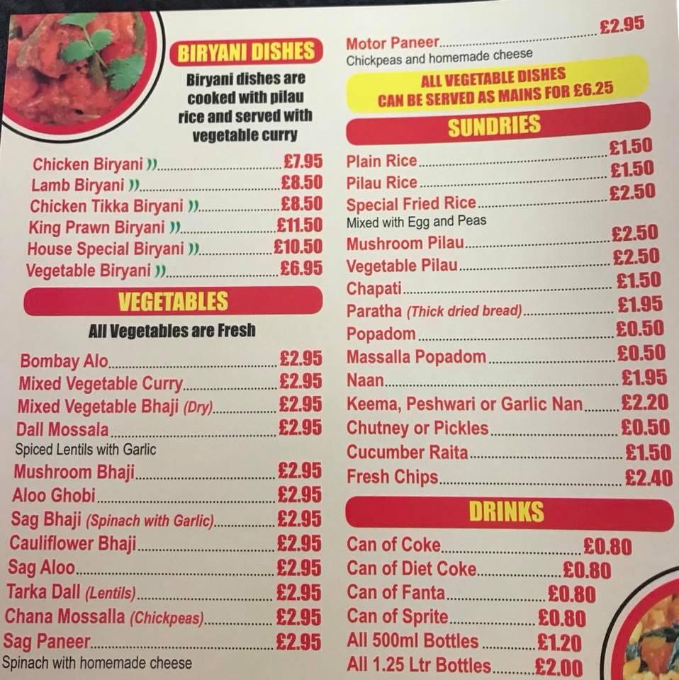 Menu at Spice Fusion fast food, Belfast