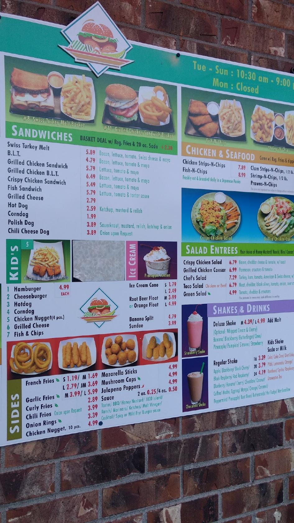 Menu at Chicken Drive-In restaurant, Lake Stevens