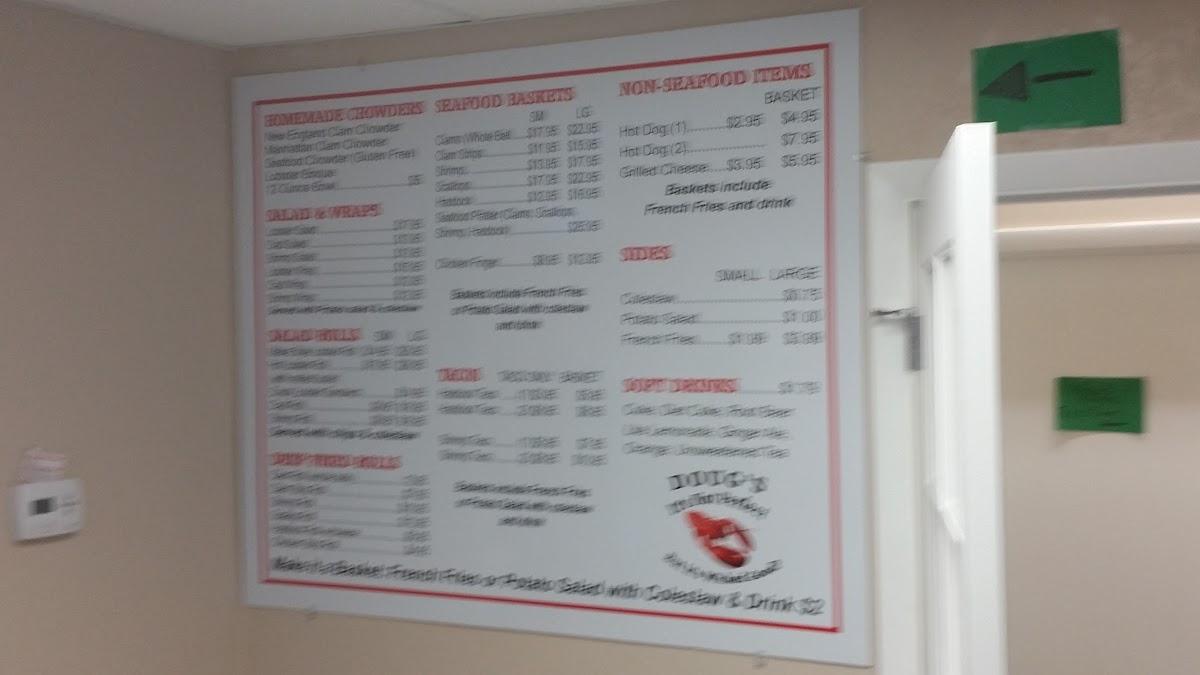 Menu at Doug's Seafood restaurant, Bonita Springs