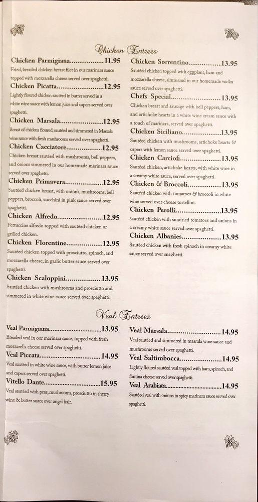 Menu at La Villa restaurant, Russellville