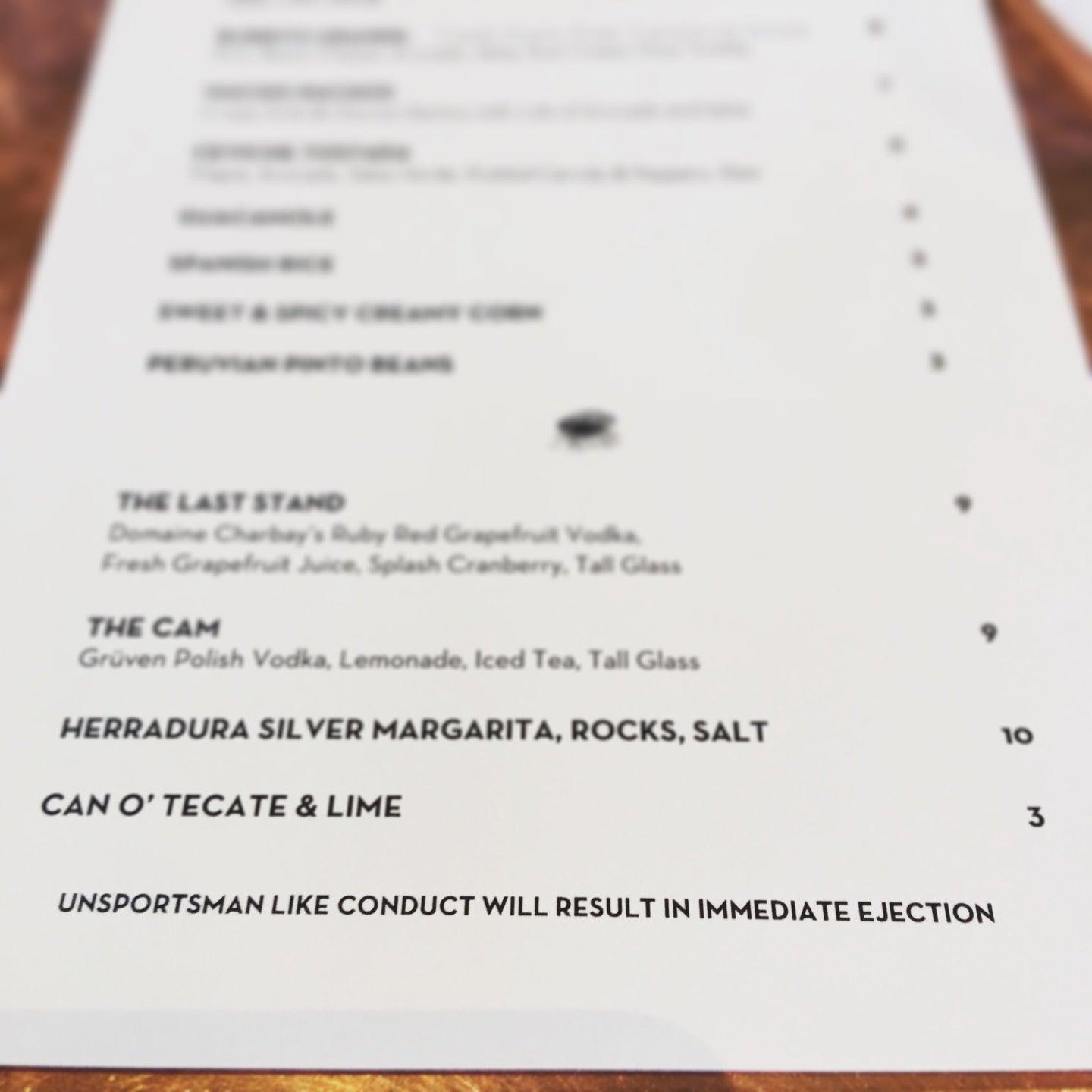 Menu at Wood Tavern restaurant, Oakland