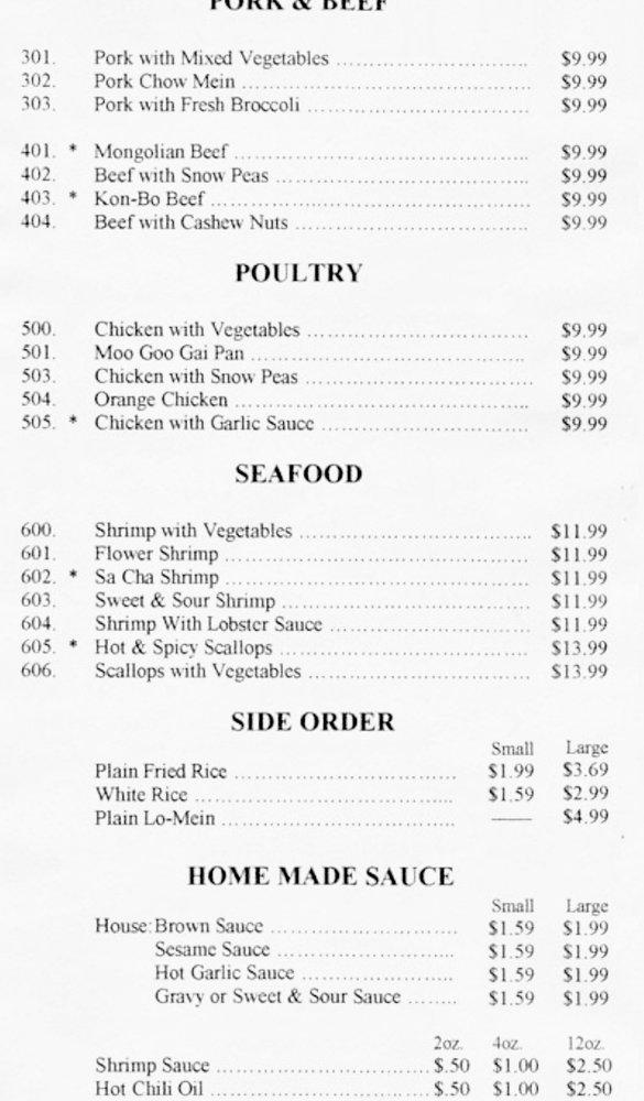 Menu At Golden Coast Restaurant, Denver