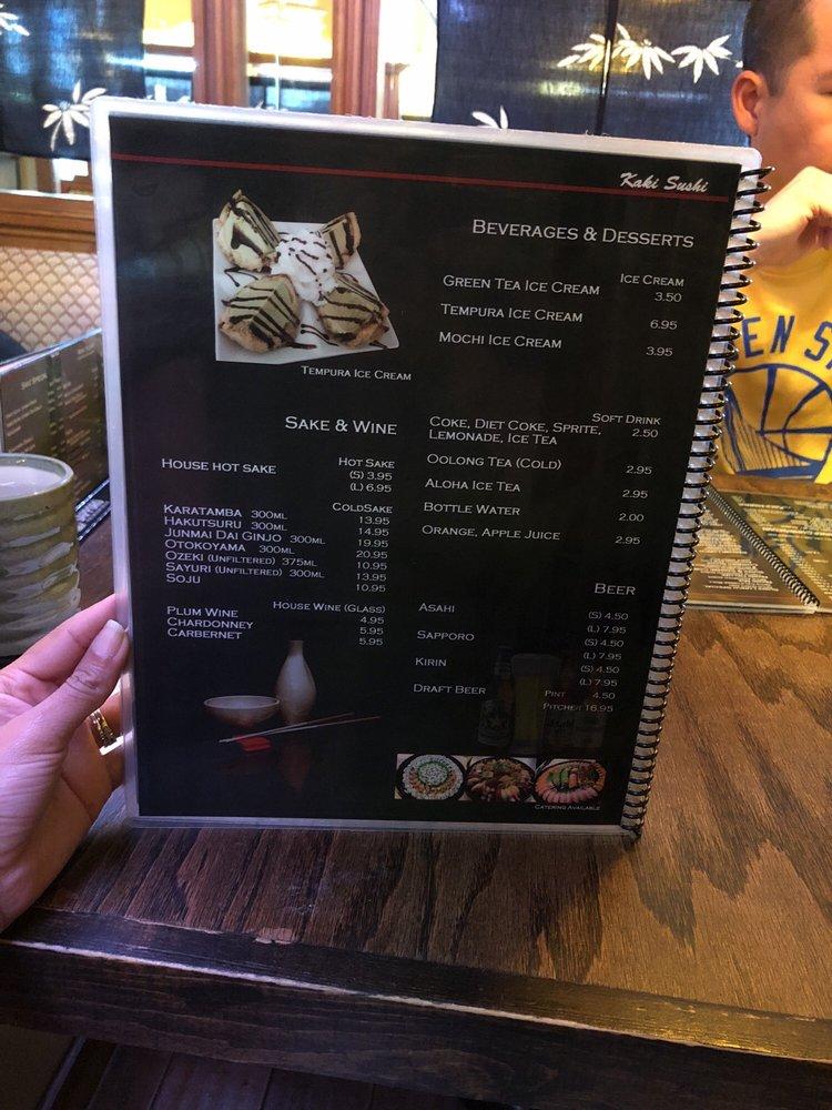 Menu at Kaki Sushi restaurant, Pleasanton