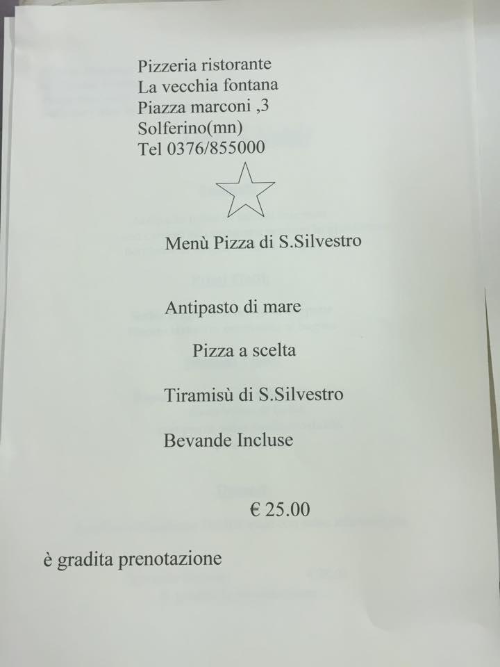 Speisekarte Von La Vecchia Fontana Pizza Solferino speisekarte-von-la-vecchia-fontana-pizza-solferino