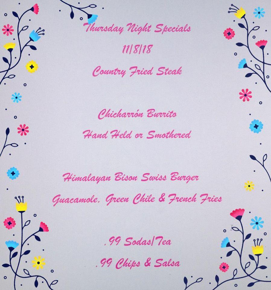 Menu at Boxcar Café cafe, Chama