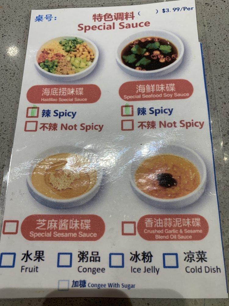 Carta del restaurante Haidilao Hot Pot Markham, Markham