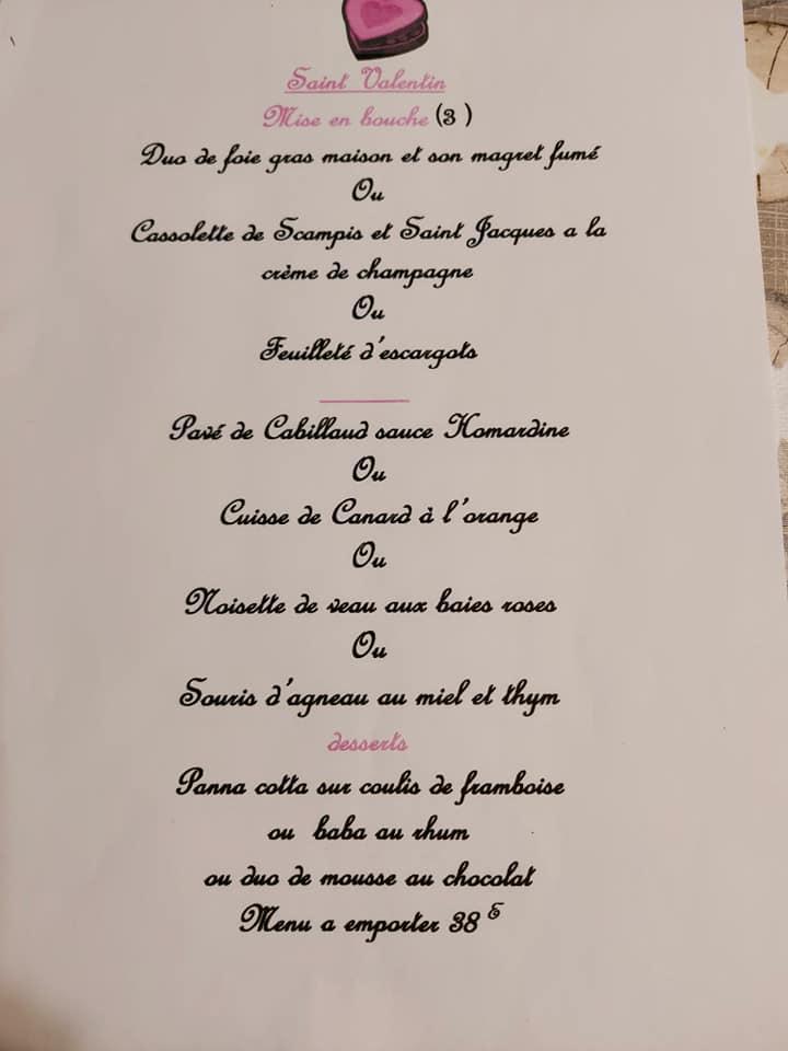 Menu Au L Or E Du Bois Restaurant Eppe Sauvage