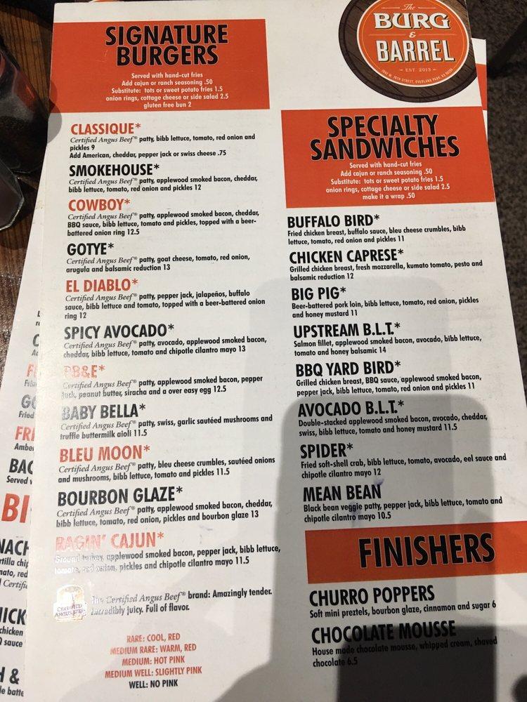 Menu at Burg & Barrel Overland Park, Overland Park