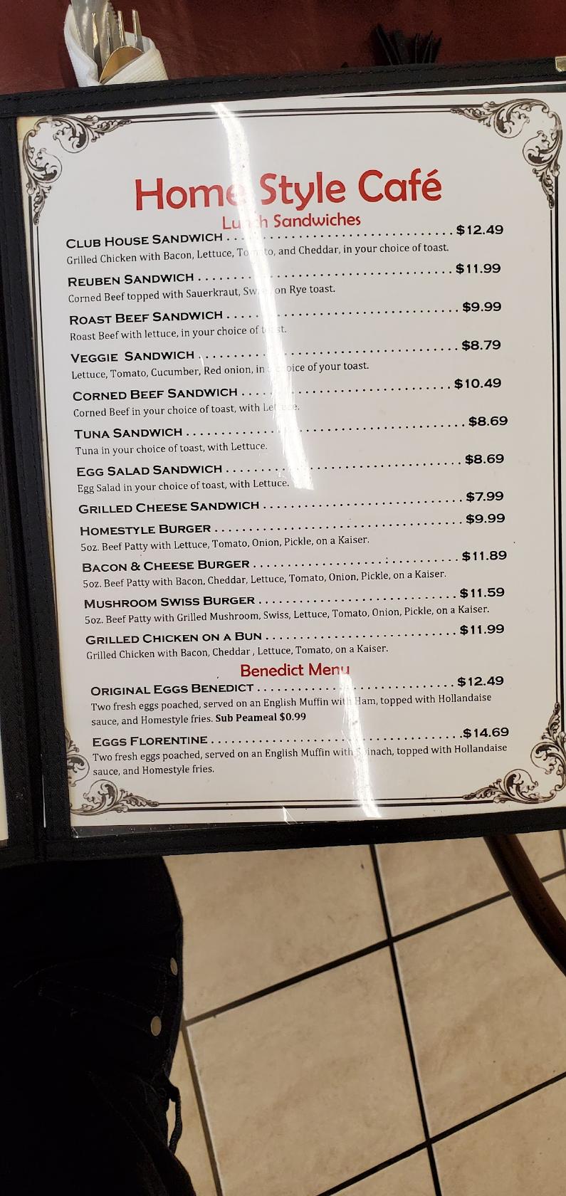 Menu at Homestyle Cafe, Bracebridge, 500 Muskoka District Road 118 West