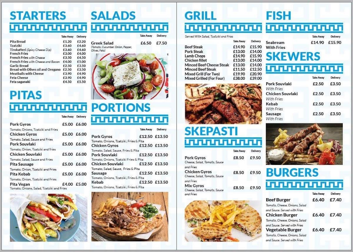 Menu At Greek Tavern Restaurant Birmingham