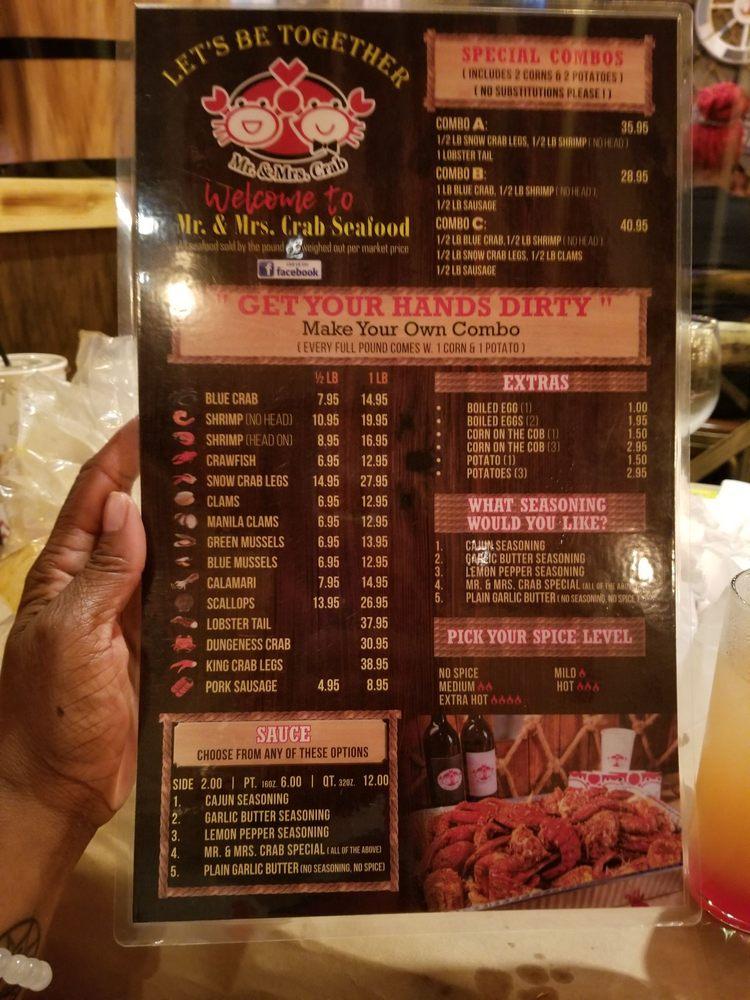 Menu at Mr. & Mrs. Crab - Dale Mabry pub & bar, Tampa