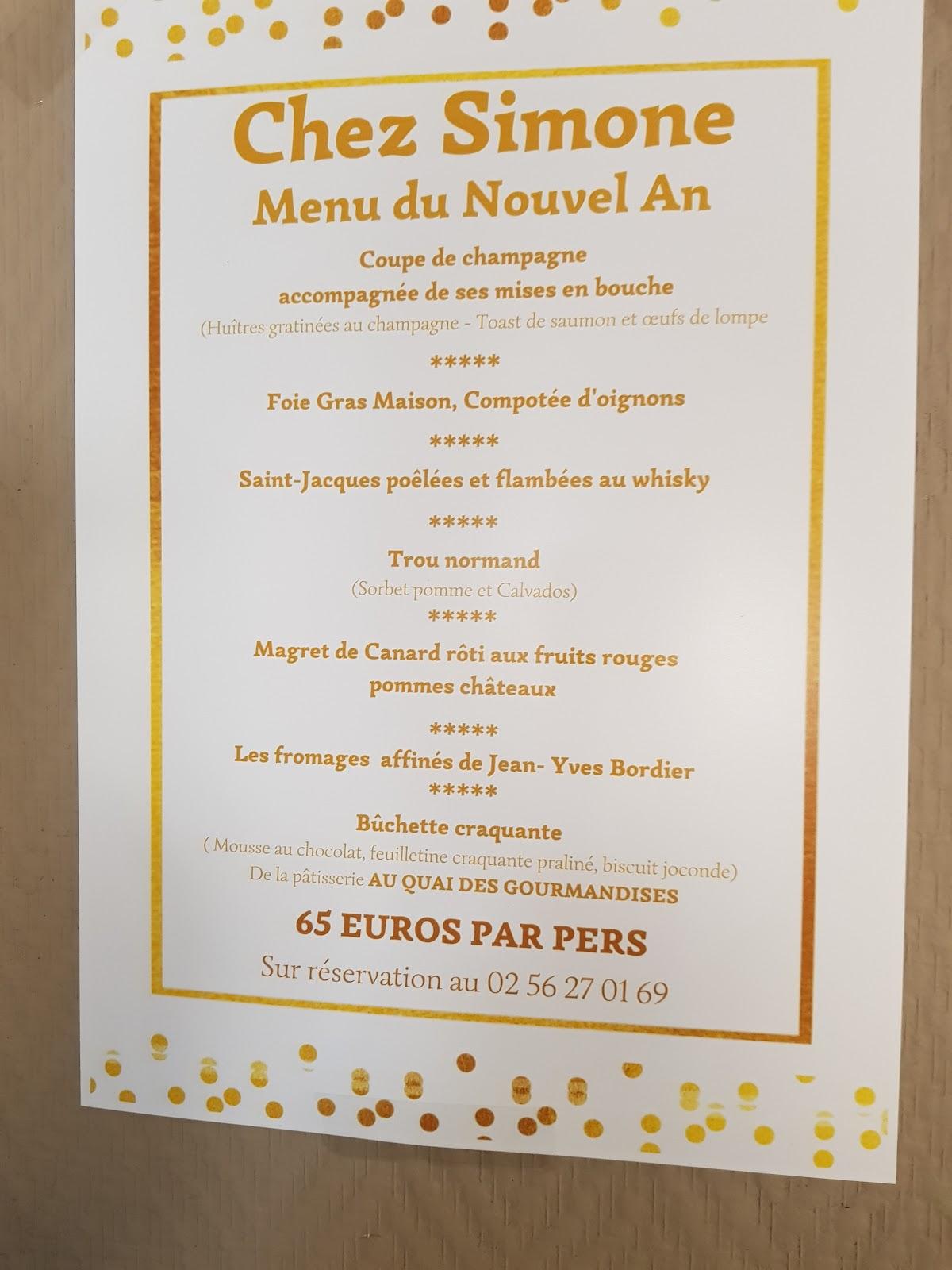 Menu de Chez Simone