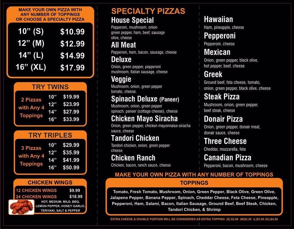 Menu at The Pizza Boxx( Red Deer) pizzeria, Red Deer