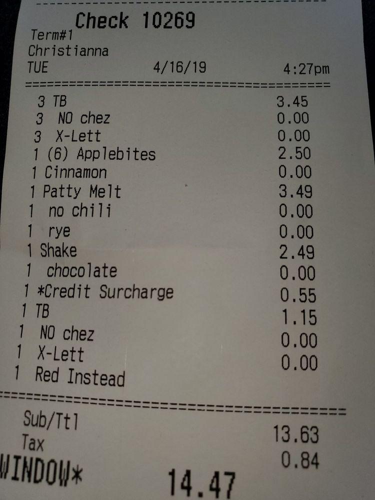 Menu at Bob's Burgers restaurant, Albuquerque, Rio Bravo Blvd SW