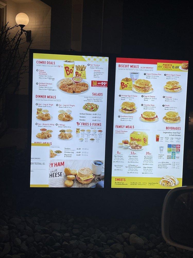 Menu at Bojangles fast food, Sterling, Potomac Run Plaza