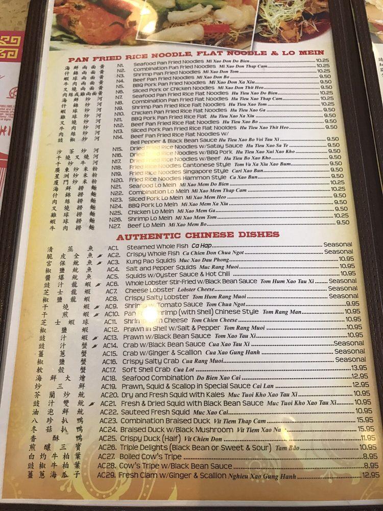 Menu at Canton Chinese Restaurant, Richardson