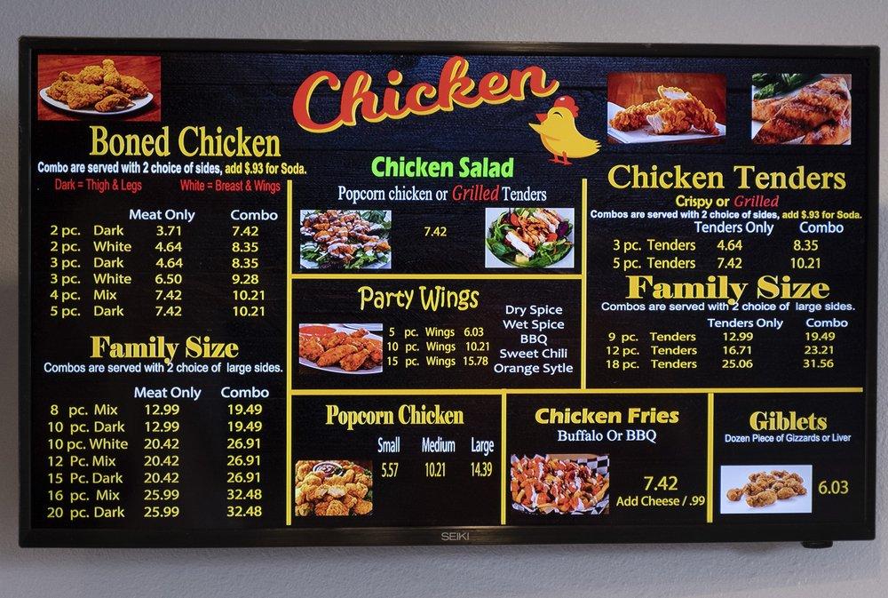 Menu at The Chicken Shop restaurant, Santee