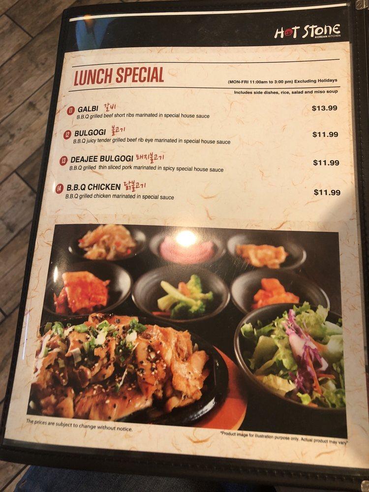 Menu at Hot Stone Korean Kitchen restaurant, Fairfield