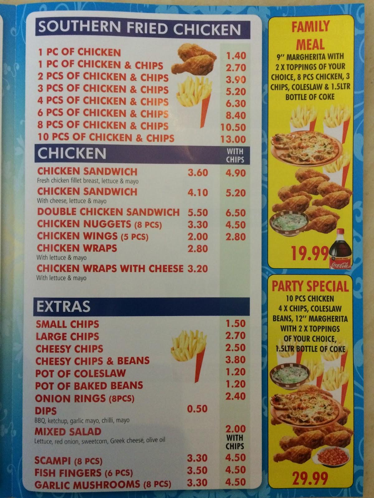 Menu at Chicken Land & Pizza fast food, Bridport, 14B West St