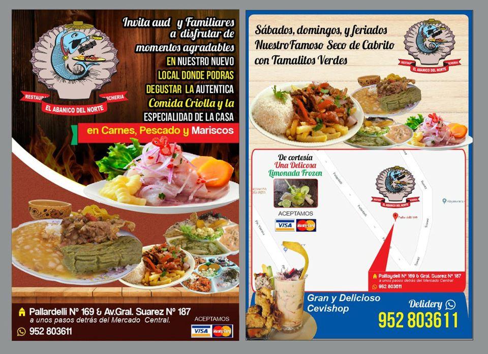 Menu at EL ABANICO DEL NORTE restaurant, Tacna