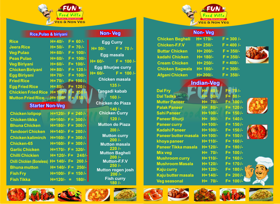 Menu at Fun Food Villa, Rewa, Ground Floor