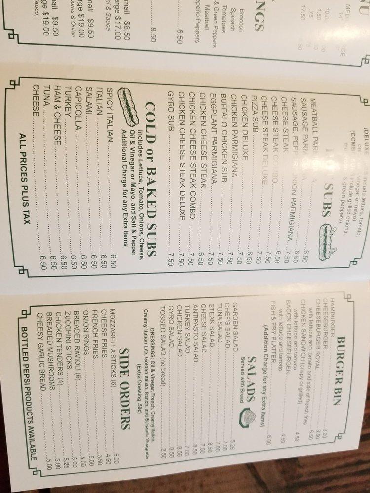 Menu at Angelo's Pizza pizzeria, Brookville