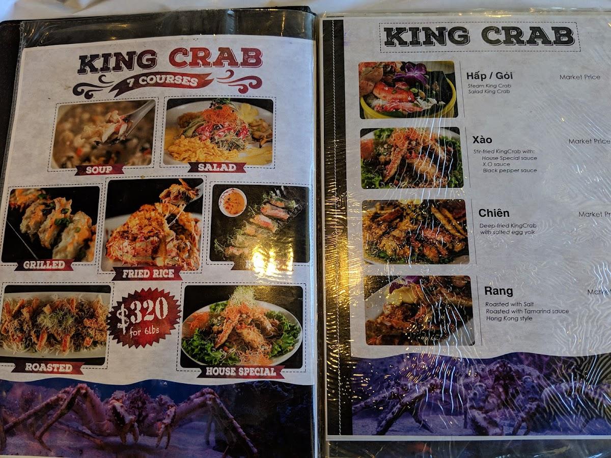 Menu at Tràm Chim Live King Crab restaurant, Westminster, Beach Blvd A