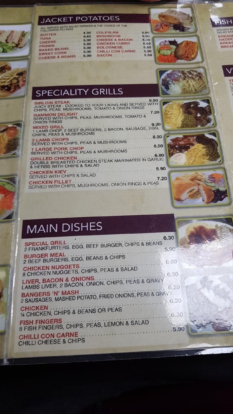 Menu at Anada Cafe, Downham Market