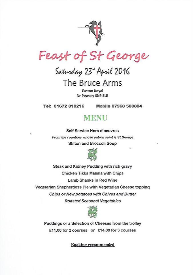 Carta de The Bruce Arms Pub and Campsite, Upavon