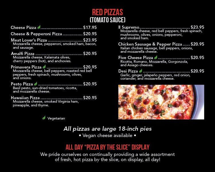 Menu at Mario's Pizza pizzeria, Niagara Falls