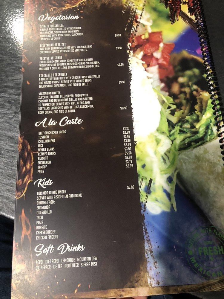 Menu at Dos Amigos Mexican Restaurant, Elko
