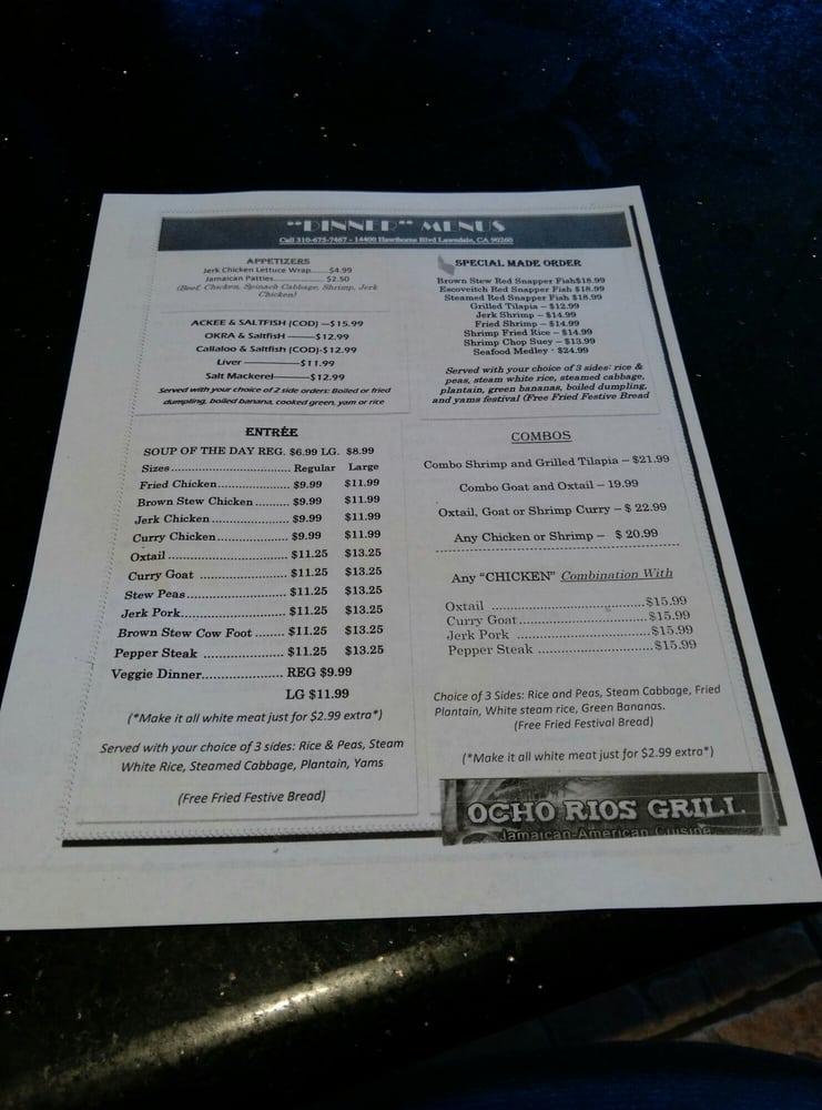 Menu at Ocho Rios Grill restaurant, Lawndale