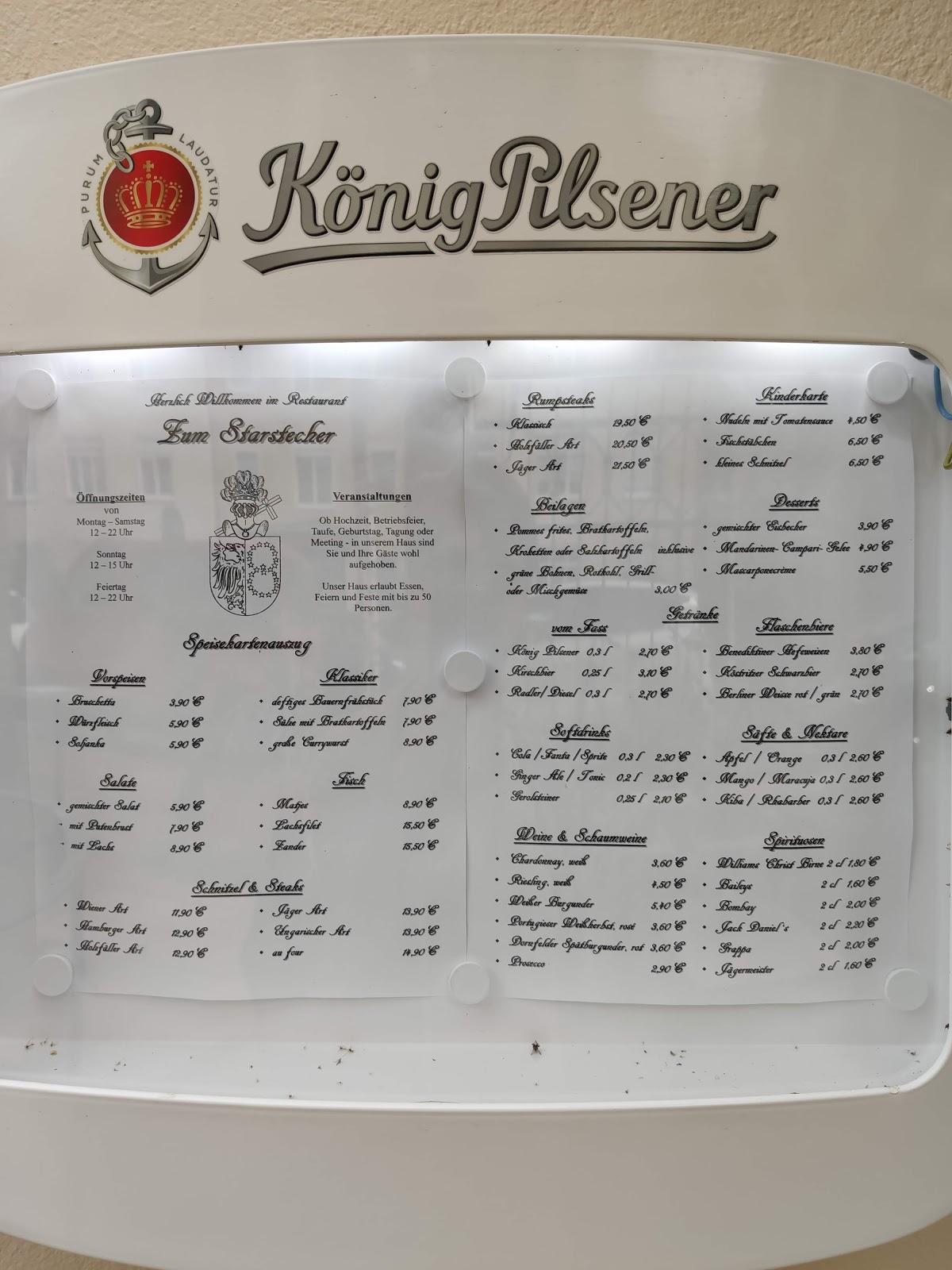 Speisekarte von Restaurant Zum Starstecher - Potsdam, Potsdam