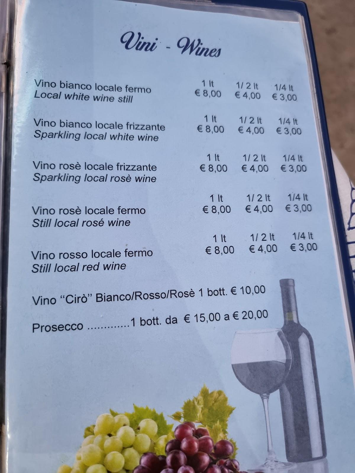 Menu di Fisheria Gastronomia 