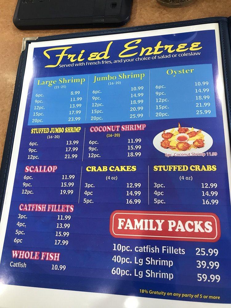 Menu at Baytown Seafood Freeport restaurant, Freeport