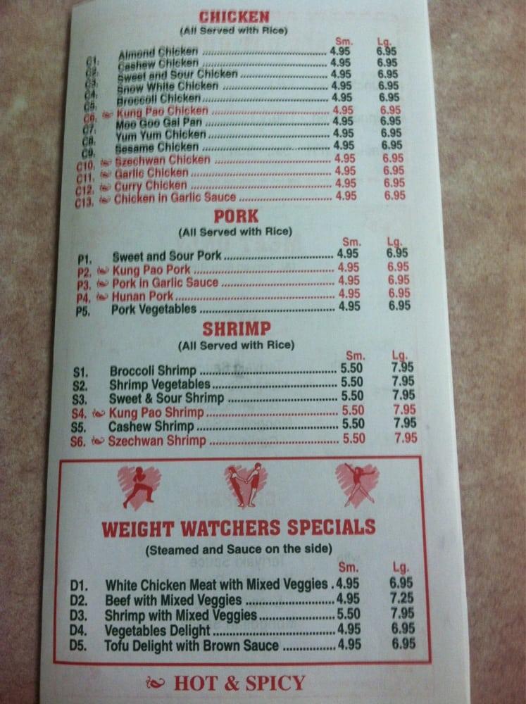 Menu at Golden Gate Express restaurant, York