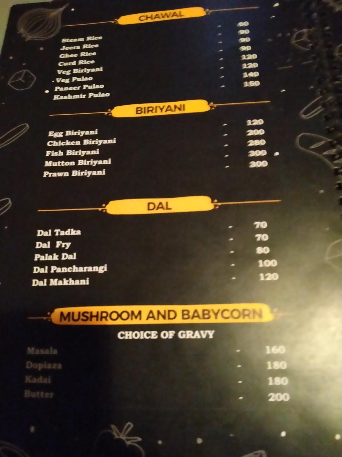 Yaariiyaan Restaurant menu
