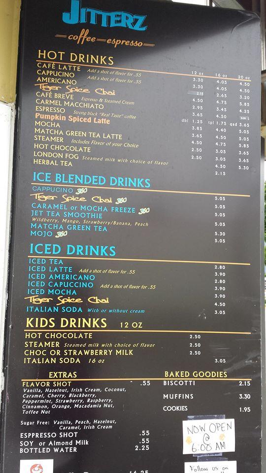 Menu at Jitterz Coffee & Espresso cafe, Grand Forks