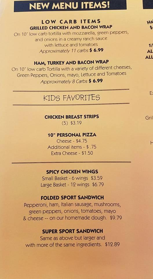 Menu at Mike's Pizza pizzeria, Battle Creek