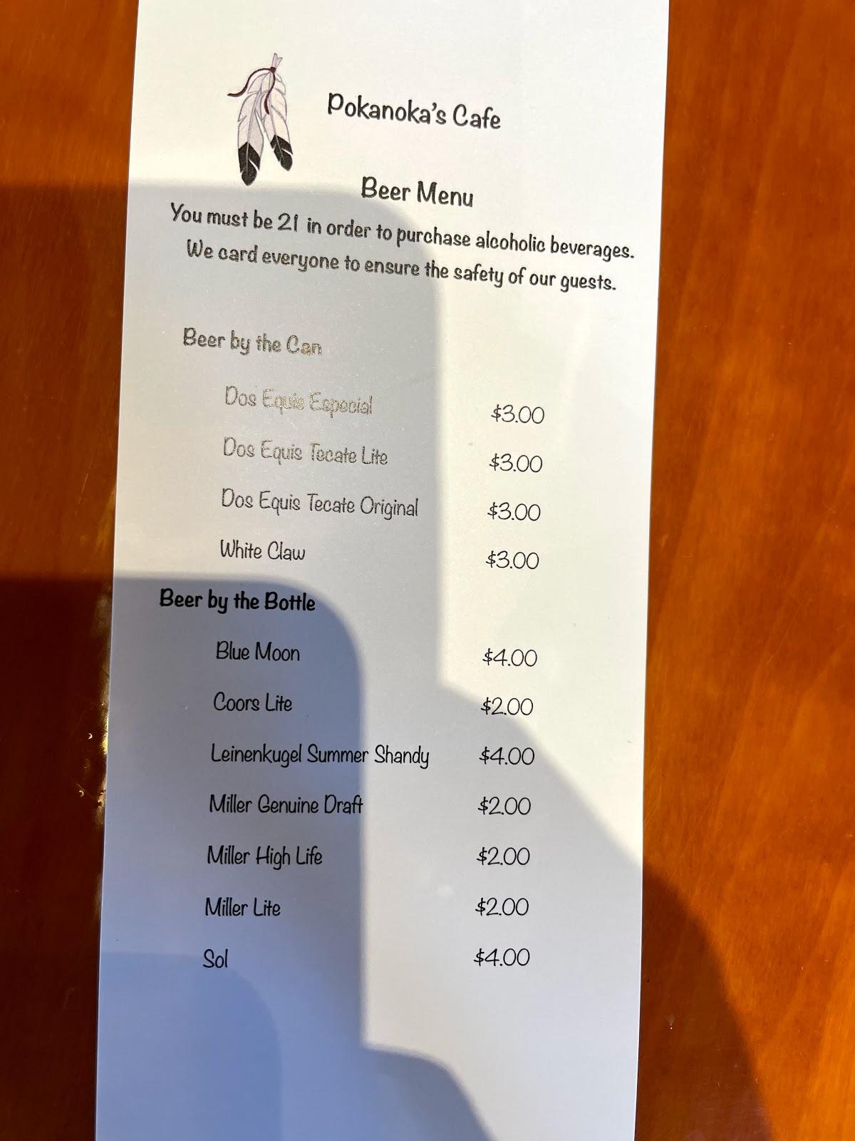 Menu at Pokanoka's Dockside Cafe, Shabbona, Bluebird Ln