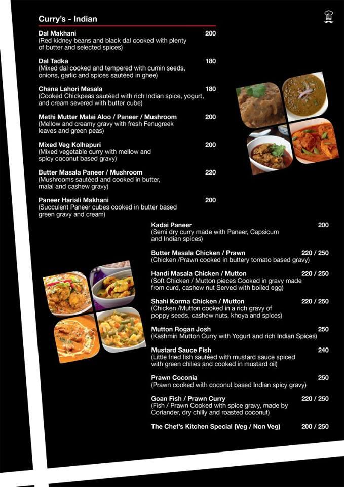 Menu At The Chefs Kitchen Hrbr Layout Kalyan Nagar Bangalore Bengaluru