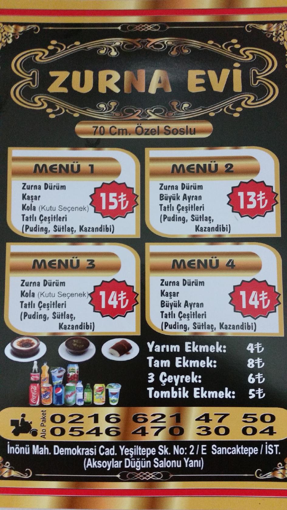 Carta de ZURNA DÜRÜM ( orijinal ), Estambul, Zurna dürüm