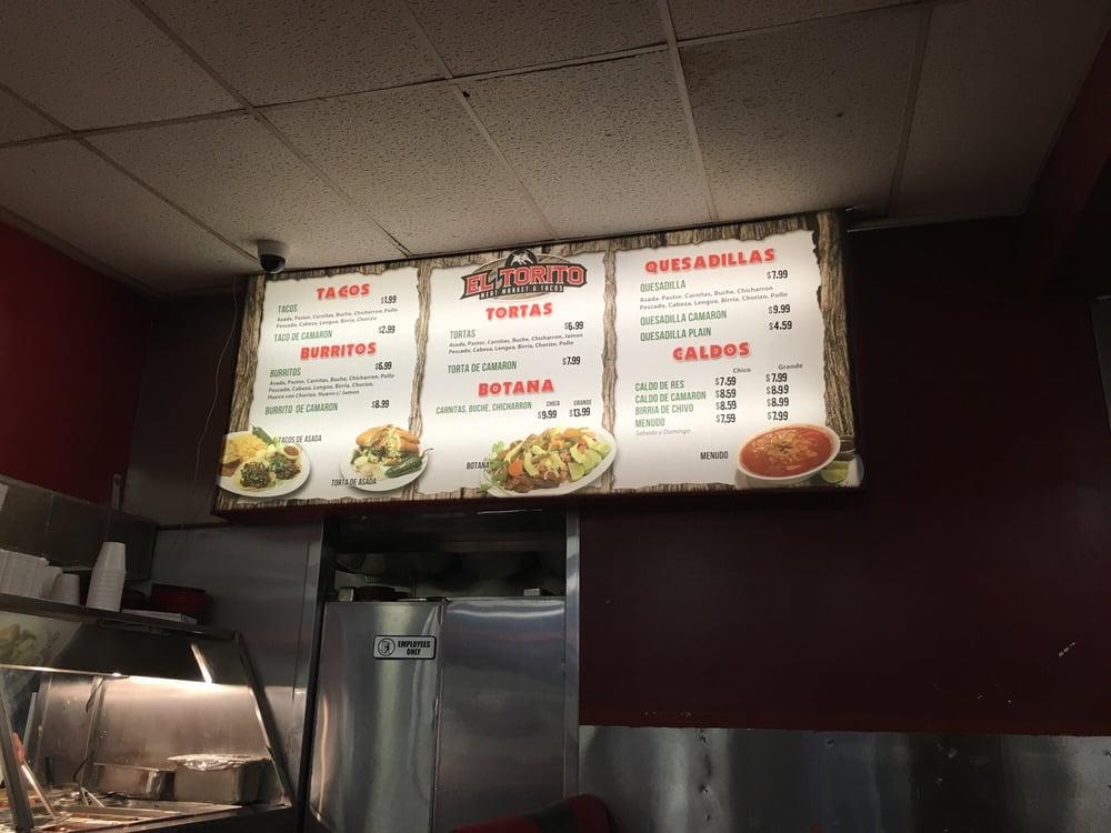 Menu at El Torito restaurant, Jurupa Valley