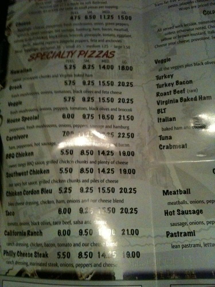 Menu at Swanton House of Pizza pizzeria, Swanton