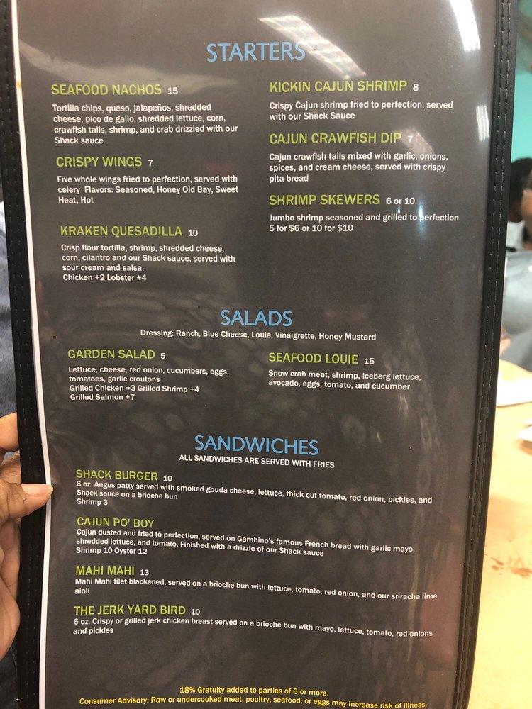 Menu at Flava Shack Seafood pub & bar, Olive Branch, Midsouth Dr