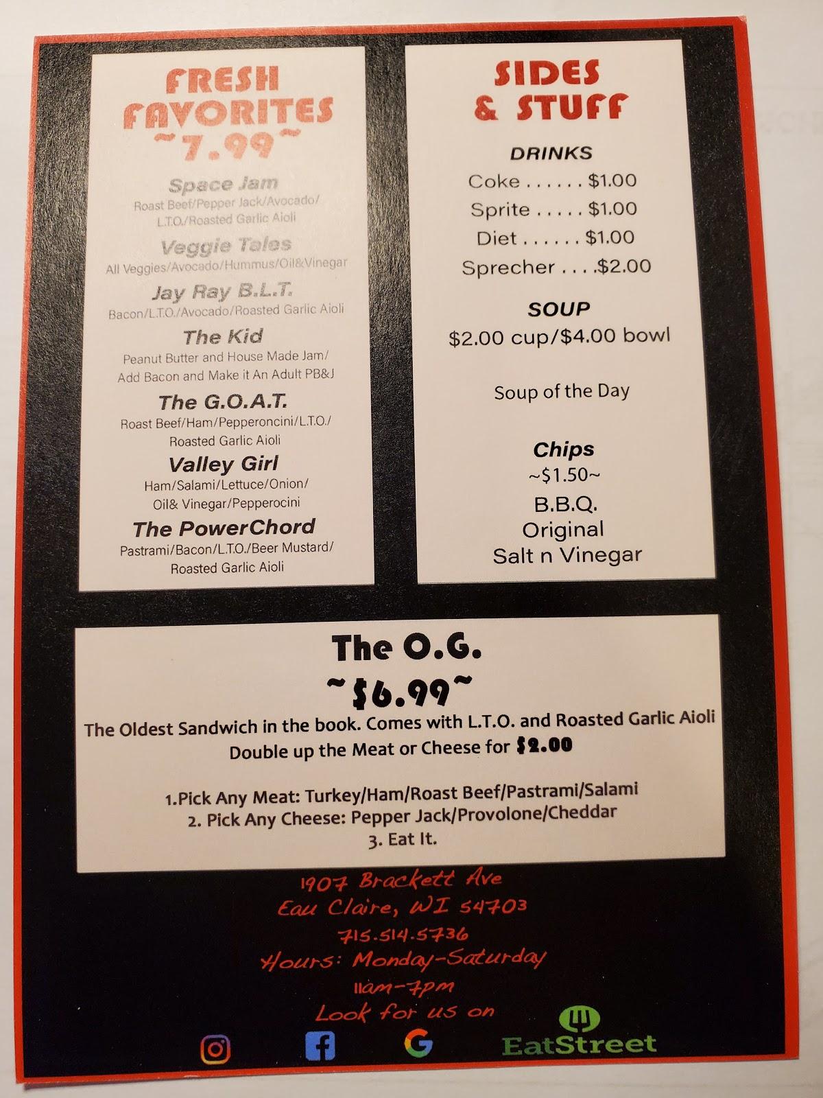 Menu At Jay Ray's Restaurant, Eau Claire