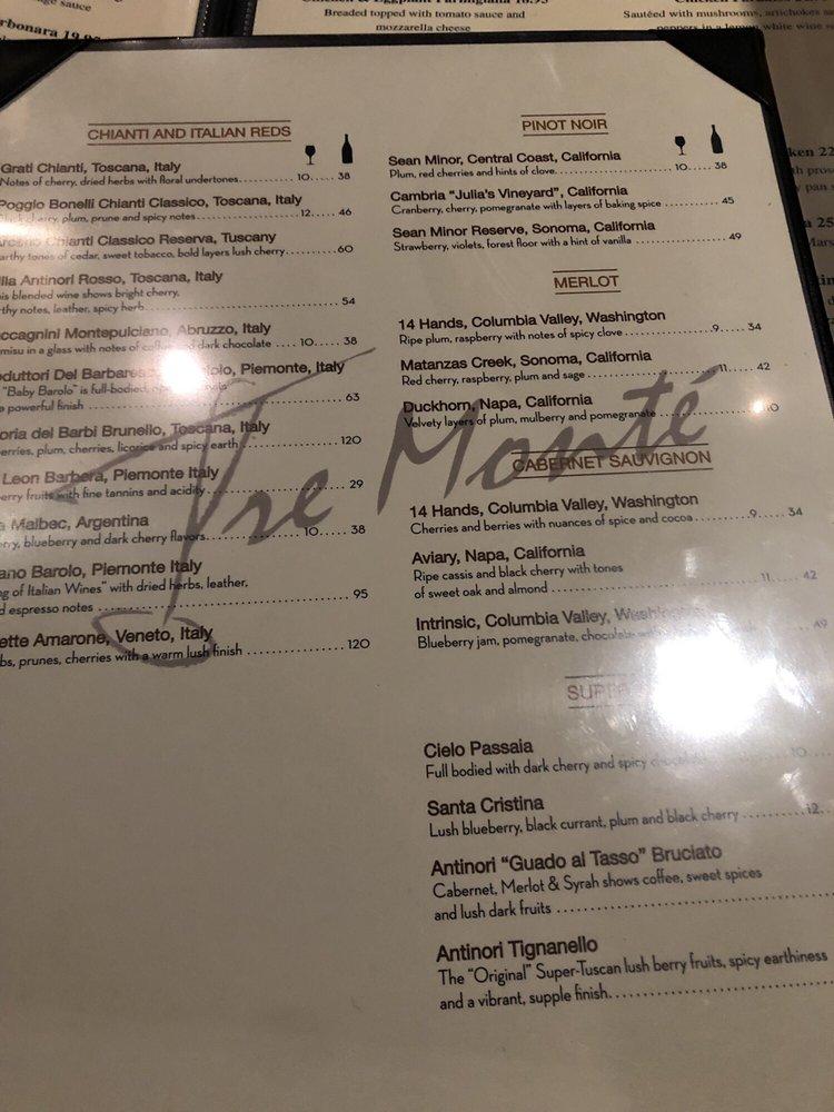 Menu at Tremonte Restaurant & Bar, Woburn